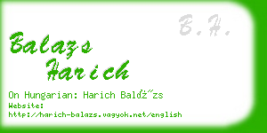 balazs harich business card